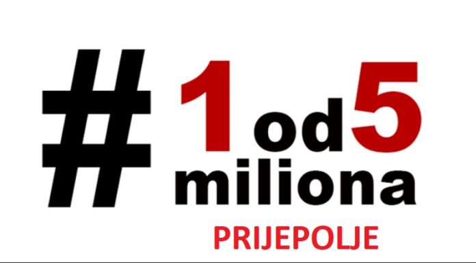 Prvi protest “1 od 5 miliona” u Prijepolju