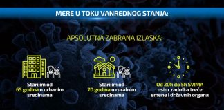 Svim licima zabranjeno kretanje od 20 do 5 sati