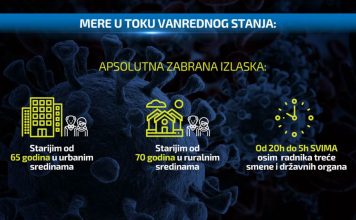 Svim licima zabranjeno kretanje od 20 do 5 sati