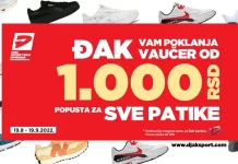 “Đak Sport” poklanja 1.000 din. popusta za kupovinu patika