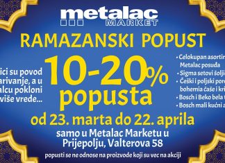 U Metalcu Ramazanski popust do 22. aprila